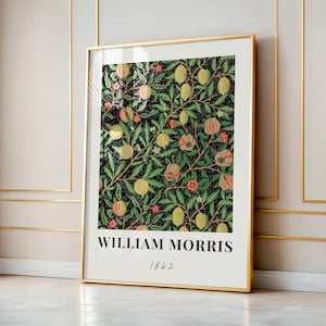 William Morris Floral Print, William Morris Exhibition Print, Vintage Wall Art, Textiles Art, Vintage Poster Pink, A4, A3, A2, A1, Digital