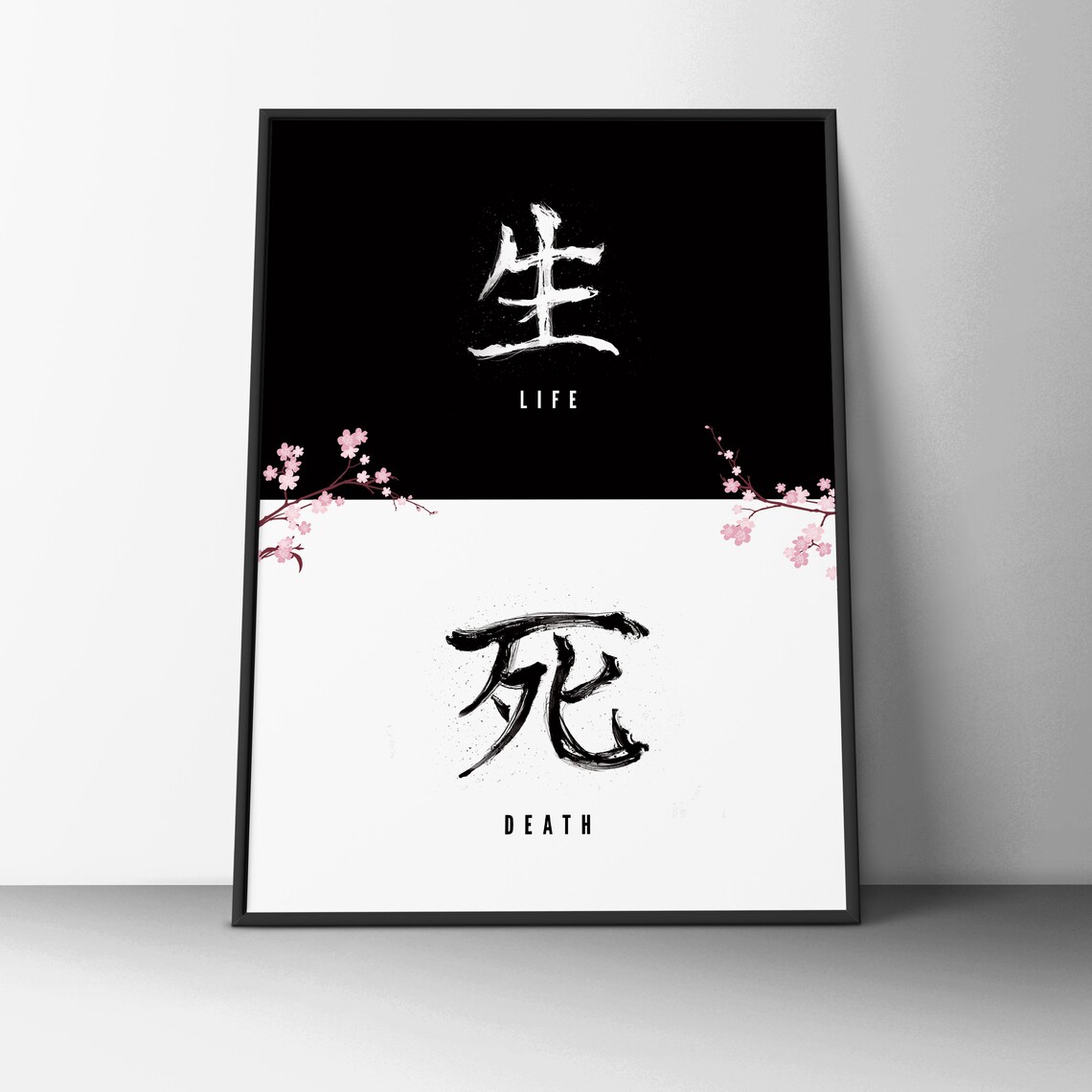 Japanese Life Death Wall Artkanji Symbols Language Etsy UK