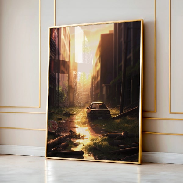 Fallout City Wall Art, Apocalyptic Wasteland Art Print, Dystopian Photography, Abandoned New York Poster, Size A4/A3/A2/A1