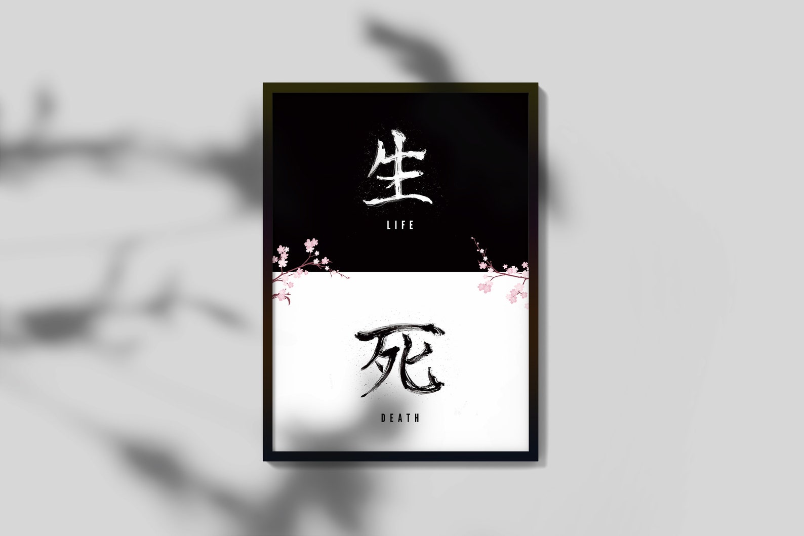 Japanese Life Death Wall Artkanji Symbols Language - Etsy