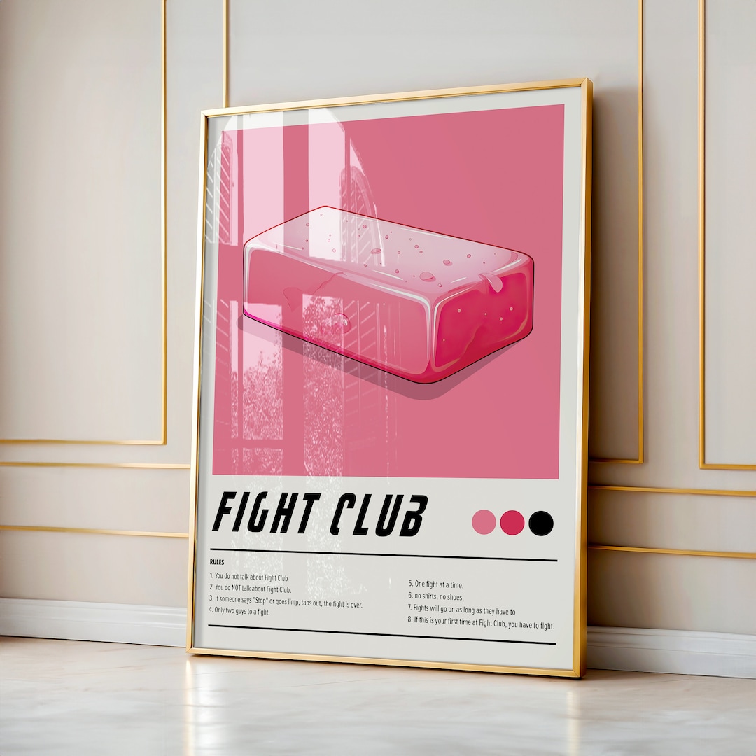 Fight Club Art Print, Classic Movie Poster, Minimal Movie Wall Art ...