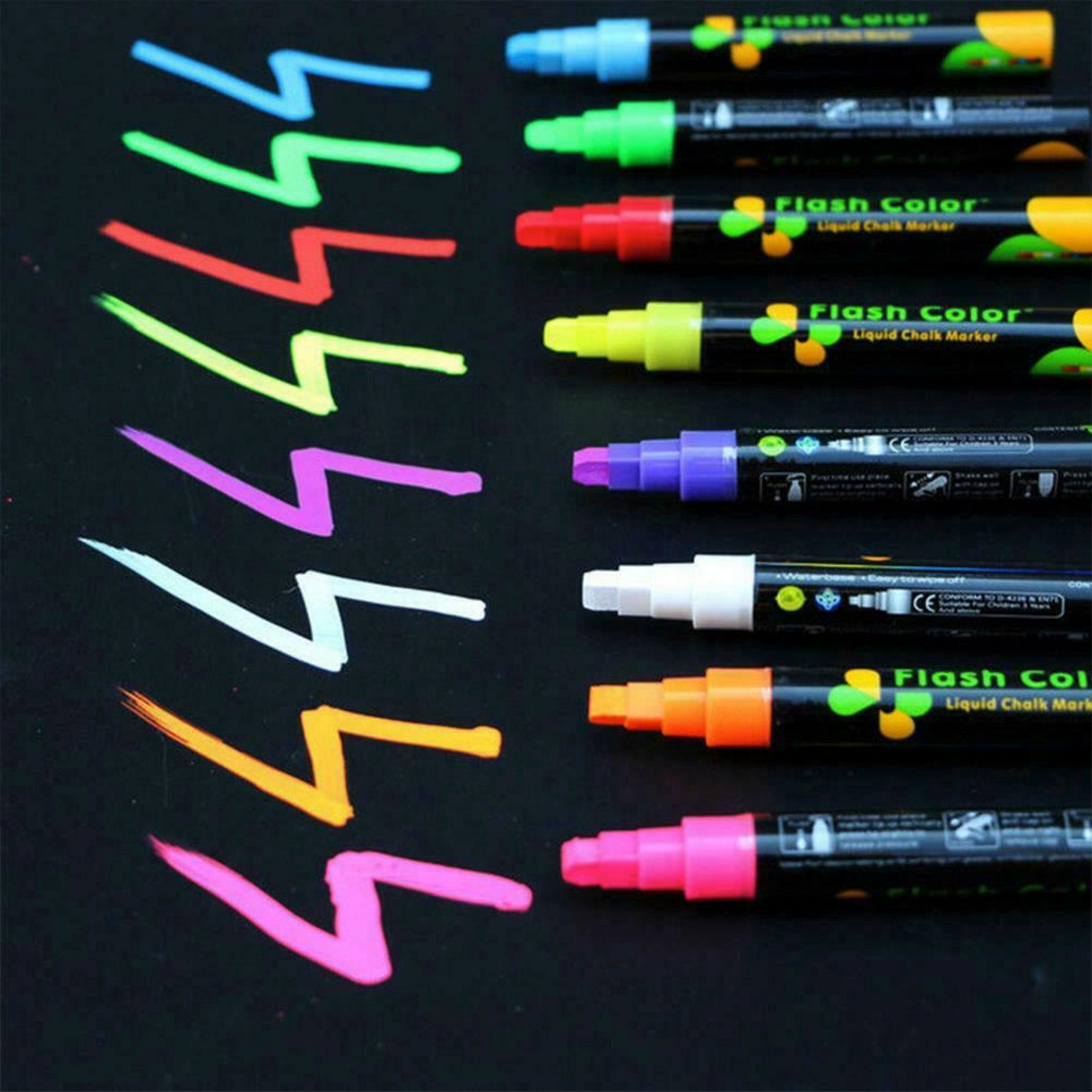 6mm Reversible Tip Wet Erase Chalk Pens Neon or Earth Tones, 8/pack, Red,  Blue, Green, Pink, Purple, Yellow, Etc FREE SHIPPING 