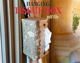 hanging quilt tissue box  DIGITAL PDF FILE sewing pattern, tissue cover sewing pdf file