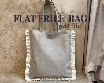 flat frill bag  DIGITAL PDF FILE sewing pattern,  sewing pdf pattern