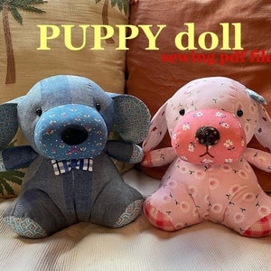 puppy doll sewing pattern,  DIGITAL PDF FILE, dog pattern, sewing pattern toy