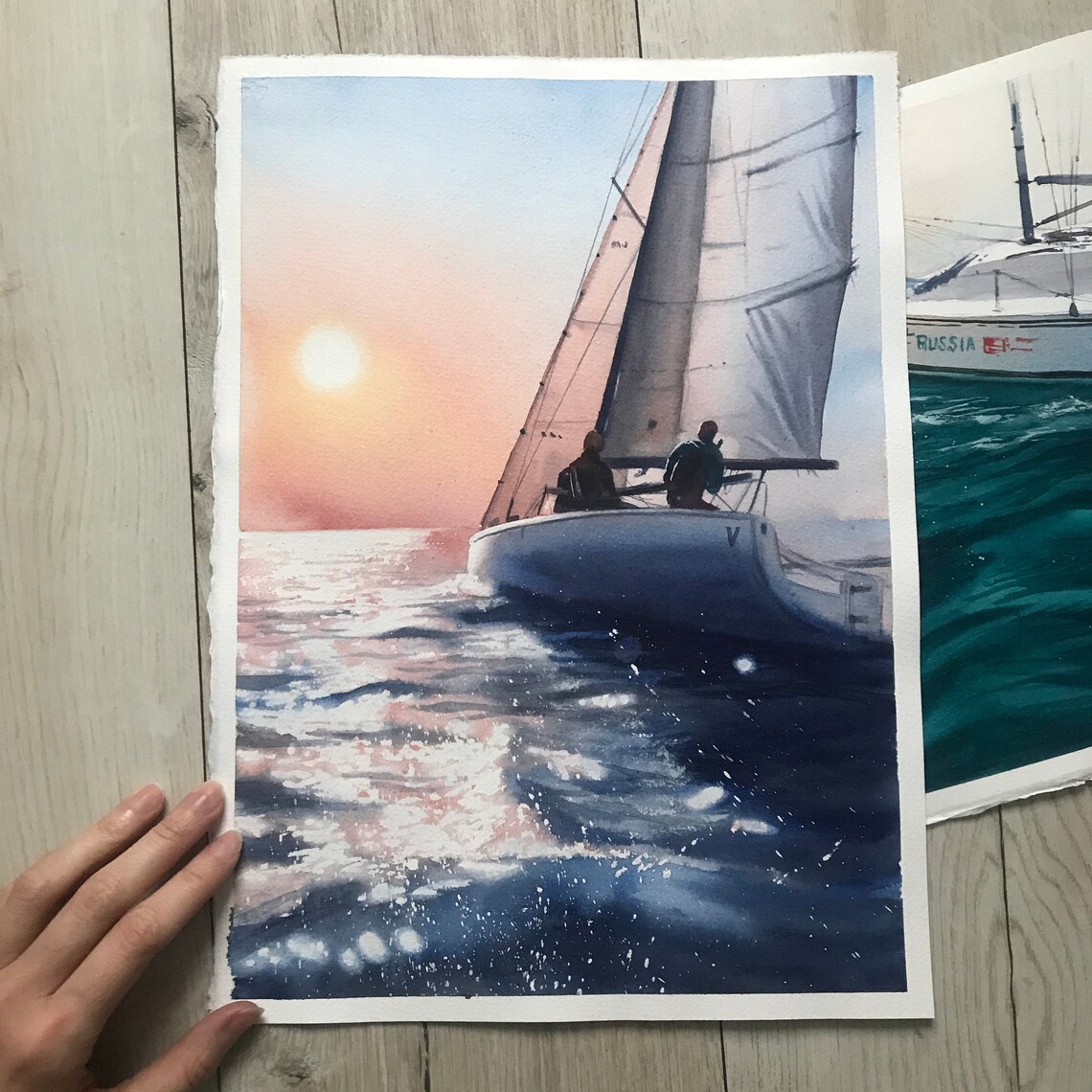 yacht watercolor