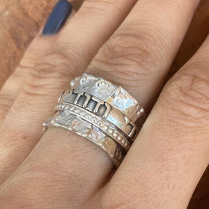 I Am My Beloved Ring, Ani Ledodi Ring, Sterling Silver Spinner Ring for Women, Jewish Wedding Ring, Hebrew Engraved Ring, Silver Israel Ring