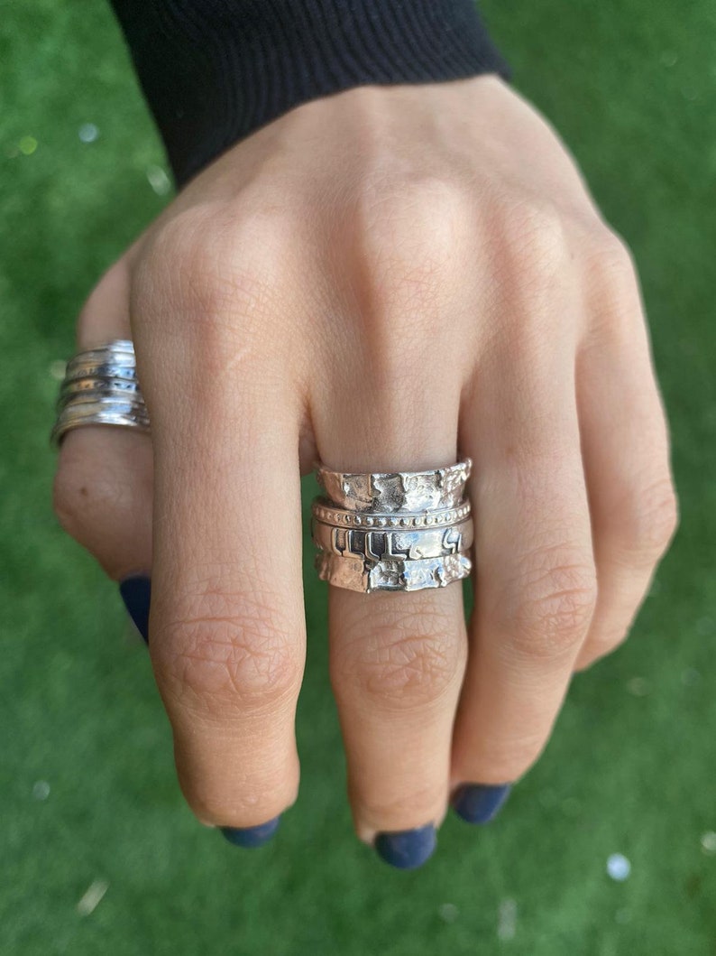 I Am My Beloved Ring Ani Ledodi Ring Jewish Wedding Ring Hebrew Engraved Ring Silver Israel Ring Sterling Silver Spinner Ring for Women