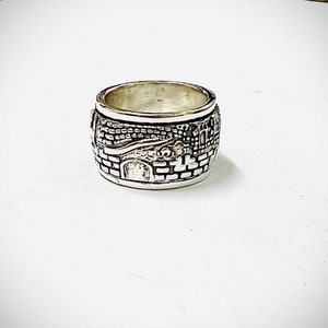 Jerusalem ring, 925 Sterling Silver Spinner Ring,Handmade Spinning Band Ring,  Mediation Ring, Silver Filigree Ring,Bohemian ring