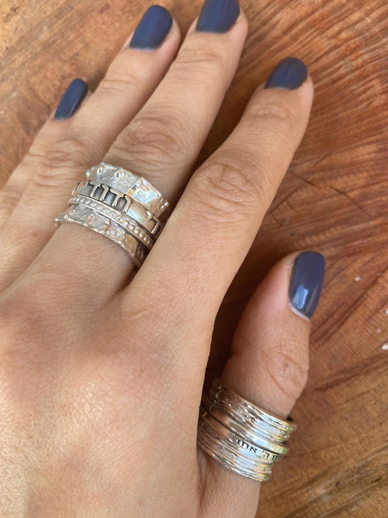 I Am My Beloved Ring Ani Ledodi Ring Jewish Wedding Ring Hebrew Engraved Ring Silver Israel Ring Sterling Silver Spinner Ring for Women