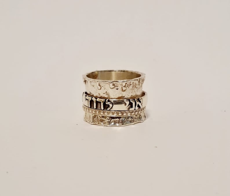 I Am My Beloved Ring Ani Ledodi Ring Jewish Wedding Ring Hebrew Engraved Ring Silver Israel Ring Sterling Silver Spinner Ring for Women
