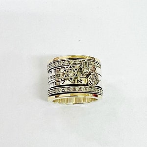 3 Band Spin Ring in Gold and Silver 3 Band Spin Ring in Gold and Silver
