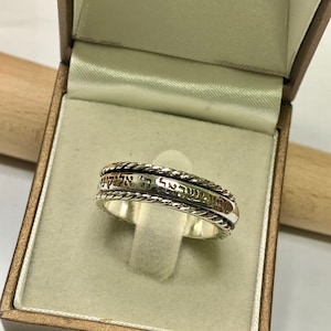 Silver Shema Israel Ring, Silver Jewish Ring, Kabbalah Ring, Jewish Wedding Ring, Hebrew Spinner Ring for Men, Bible Ring, Israel Jewelry