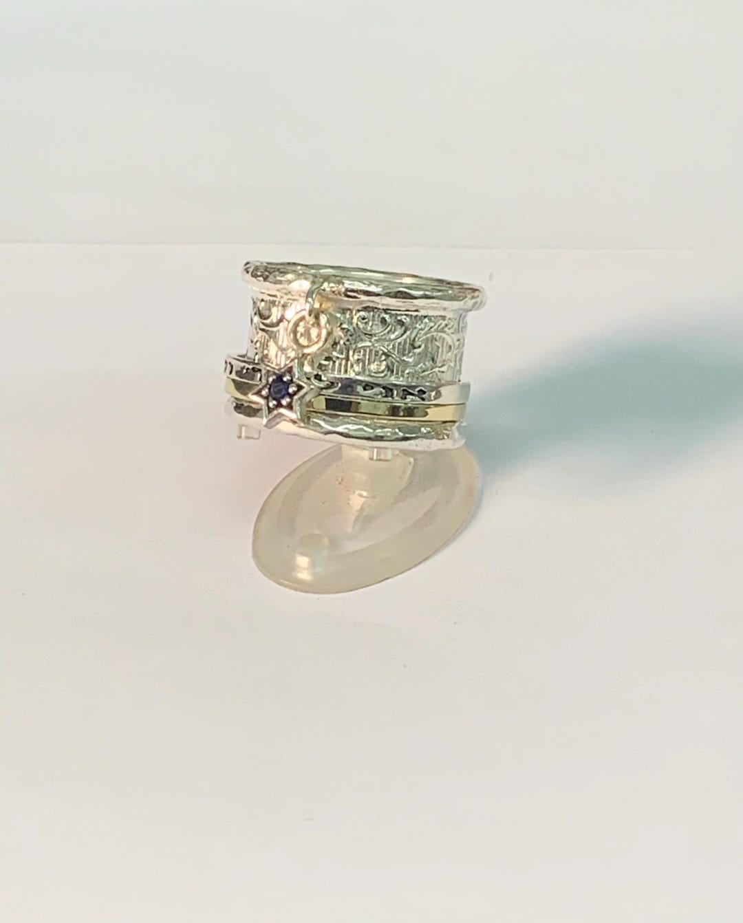 Unique Ani Le Dodi Spinner Ring,silver Combined With 9k Yellow Gold,i ...
