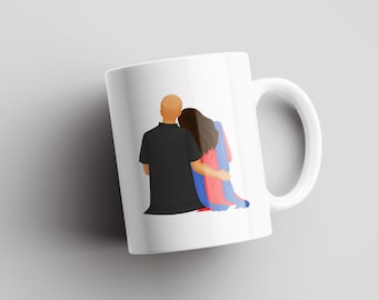 Pareja (chico calvo) / Tazas Desi / Tazas indias / Asia del sur / Regalo de pareja / Regalo de aniversario / Regalo de cumpleaños / Copa Cha Da / Regalo de boda