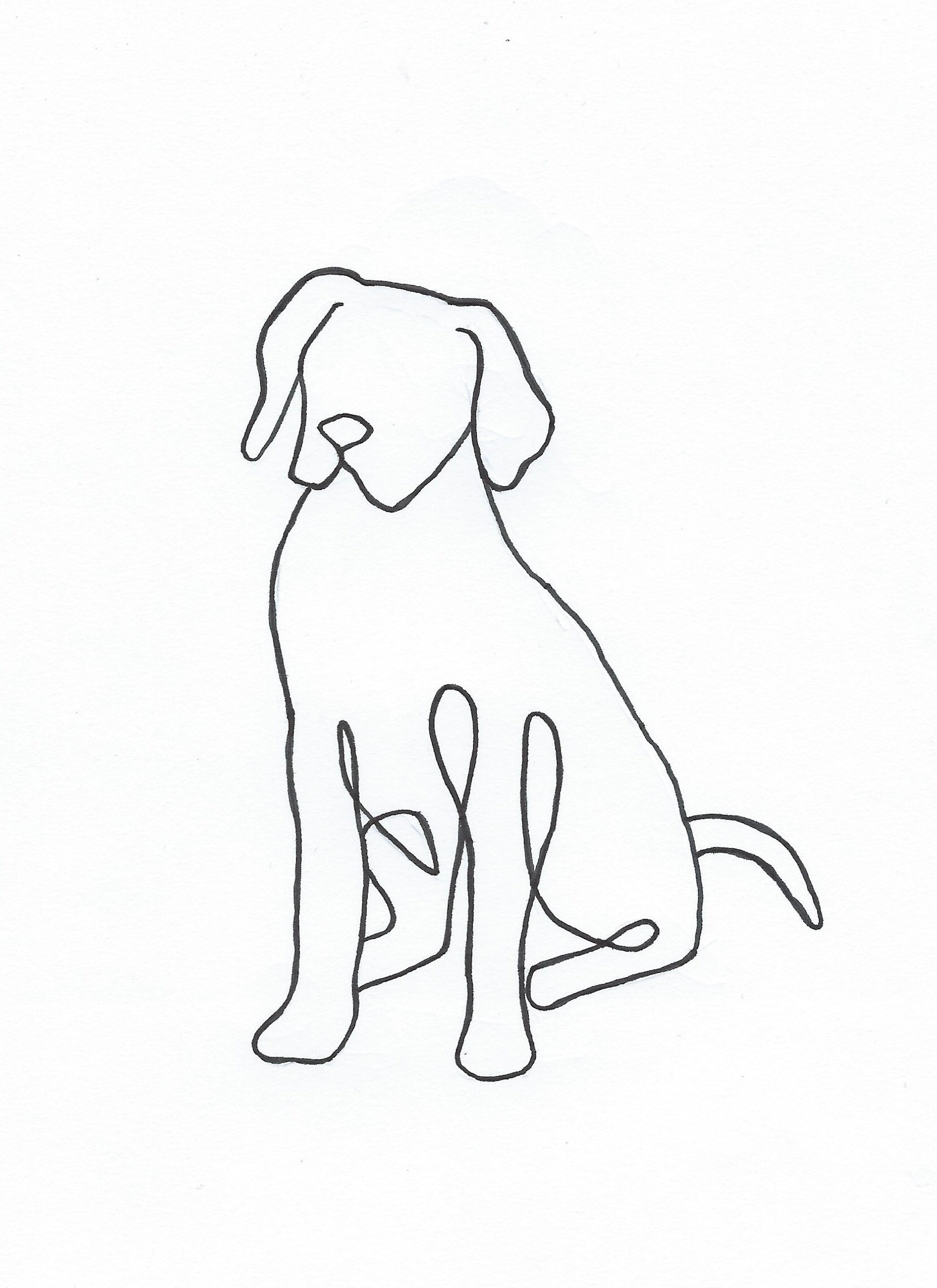 Meg Labrador Retriever Line Drawing Sitting Dog Line Print Etsy UK