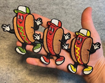 Hot Dog Race Embroidered Patch: Baseball KC Royals Iron-On Applique