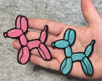 Embroidered patch balloon dog • balloon animal • cute • iron on patch • sew on patch • kawaii