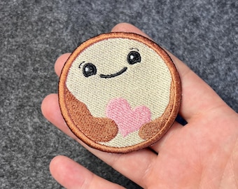 Pluto Embroidered Patch: Kawaii Solar System Iron-On Applique