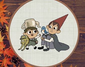 Over the Garden Wall cross stitch pattern, Wart, Greg, George Washington, Beatrice, autumn, fall