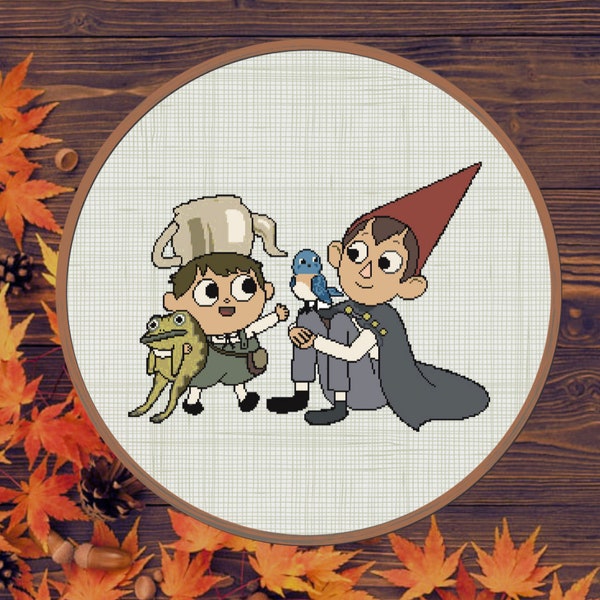 Over the Garden Wall cross stitch pattern, Wart, Greg, George Washington, Beatrice, autumn, fall