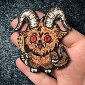 Embroidered patch Krampus • Christmas • cryptid • cute • iron on patch • sew on patch • Velcro patch