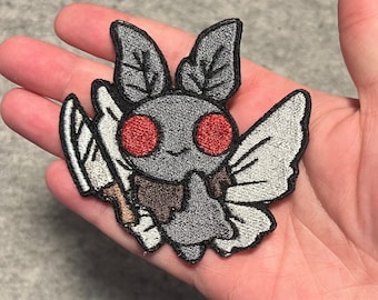 Mothman Embroidered Patch • Cryptid Iron-On Applique