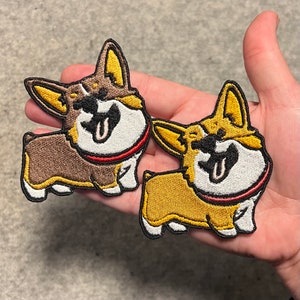 Embroidered patch corgi • cute • iron on patch • sew on patch
