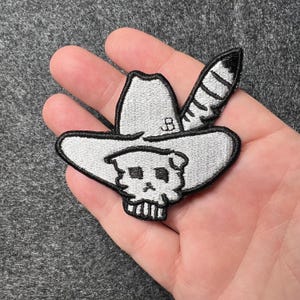 Ryan Bingham embroidered patch •  Skull in cowboy hat • country music • Yellowstone • iron on/sew on patch • Velcro patch • Peel & stick