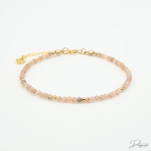 Sunstone gemstone bracelet with 18k gold-plated beads, healing stone bracelet, sunstone bracelet, personalized bracelet