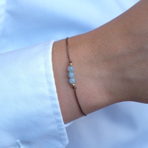 Aquamarine gemstone bracelet, wish bracelet, friendship bracelet, gemstone jewelry, talisman, healing stone