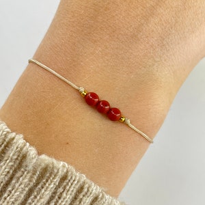 Jaspis Edelstein Armband, Wunscharmband, Freundschaftsarmband, Edelsteinschmuck, Geflochtenes Armband, Heilstein