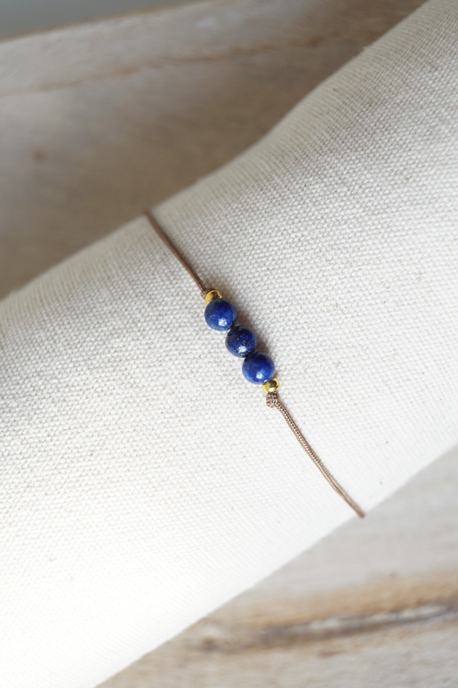 Bracciale Lavorato A Maglia Con Pietra Preziosa Di Lapislazzuli - Foto 3