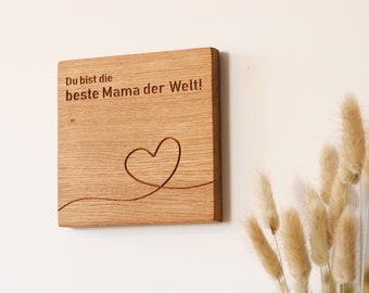 Beste Mama Holzschild HOLZIS - schöne Geschenke aus Massivholz - Sprüche für Familie Spruch Mama Freundin Liebe Geburtstag