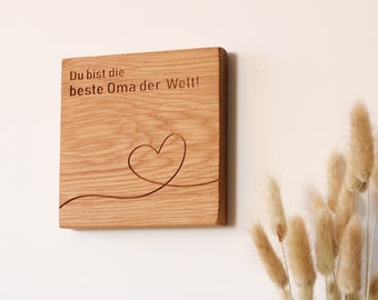Beste Oma Holzschild HOLZIS - schöne Geschenke aus Massivholz - Sprüche für Familie Spruch Oma Geburtstag