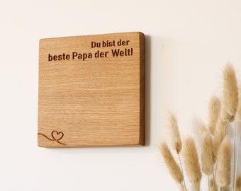 Bester Papa Holzschild HOLZIS - schöne Geschenke aus Massivholz - Sprüche für Familie Spruch Mama Freundin Liebe Geburtstag