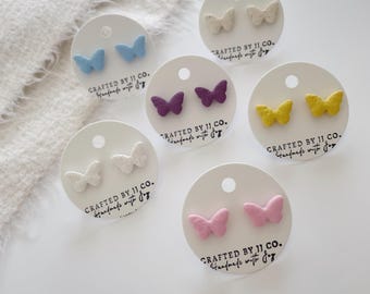 BUTTERFLY STUDS- Butterfly Earrings- Cute Earrings- Clay Earrings- Spring Earrings- Summer Earrings- Little Girl Earrings- Gift for Her