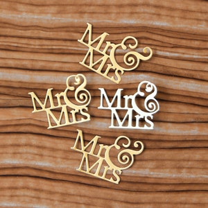 手作り 20 個 Mr & Mrs ダイカット紙タグ ウェディング カード デコレーション用
