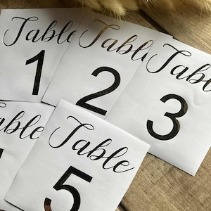 Números de mesa de boda en vinilo adhesivo, tipografía moderna, letrero para recepción (hágalo usted mismo)