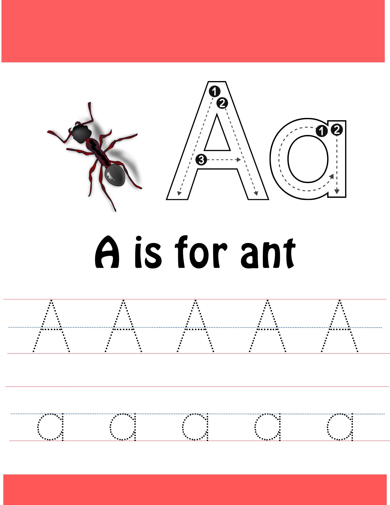 Alphabet Tracing Worksheet All 26 Letters - Etsy