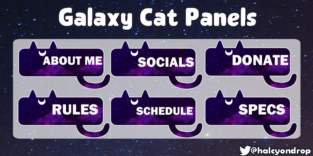 Twitch Galaxy Cat Panels Etsy