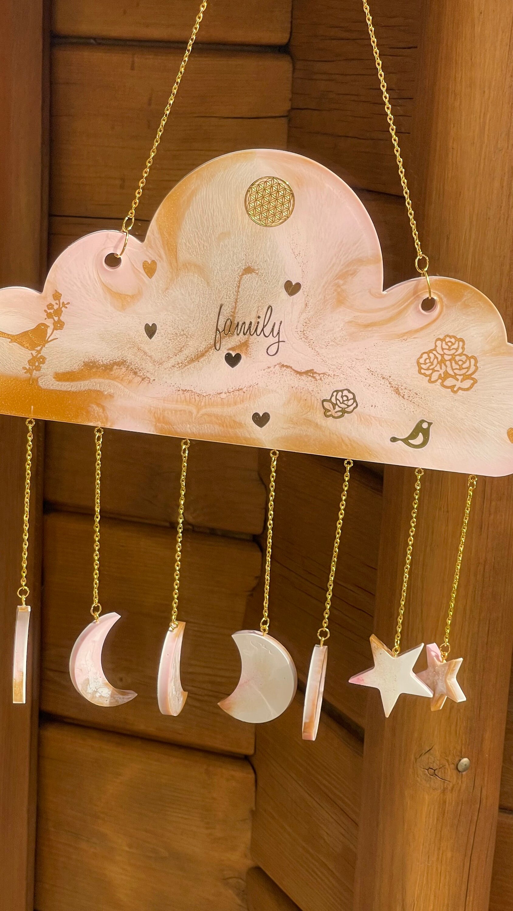 Suspension Lune et Étoiles