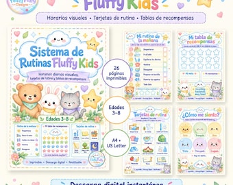 Rutinas para Children Imprimibles en Español | Tablas de Rutina, Tarjetas Visuales, Recompensas | PDF A4 + US Letter