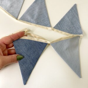 These denim flags I made from recycled denim.