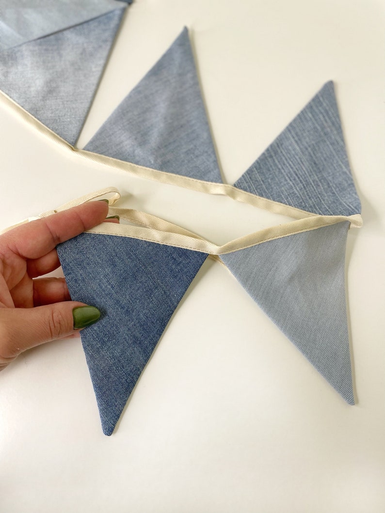 These denim flags I made from recycled denim.