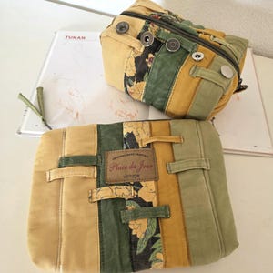 Cosmetic pouch staged in flat-lay with travel items like toothbrush, cables or lip balm. Compact but roomy layout makes it ideal for weekend trips, handbags and carry-on packing.