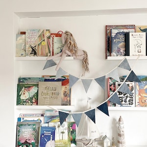 Choose the shade that fits your theme – soft light blue for a gentle, airy feel, or rich dark blue for a bolder, rustic touch.