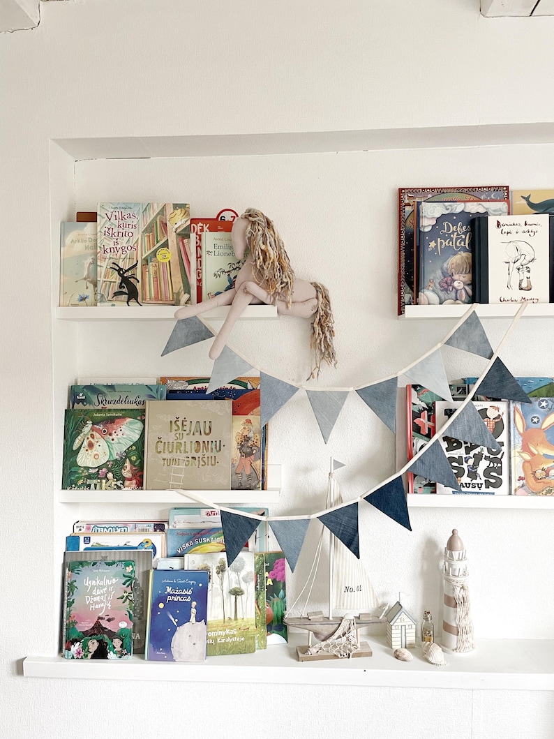 Choose the shade that fits your theme – soft light blue for a gentle, airy feel, or rich dark blue for a bolder, rustic touch.