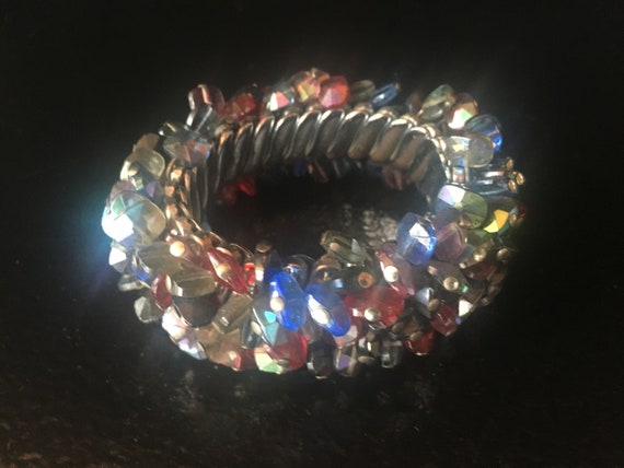 50's-60's Jewel Toned Beaded Bracelet - image 2