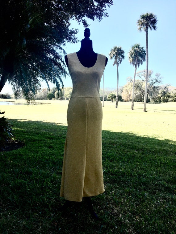 60's/70's Gold Metallic Evening Gown